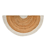 Off White Half Moon Welcome Mat, Natural Half Round Doormat, Braided Jute Doormat for Front Door
