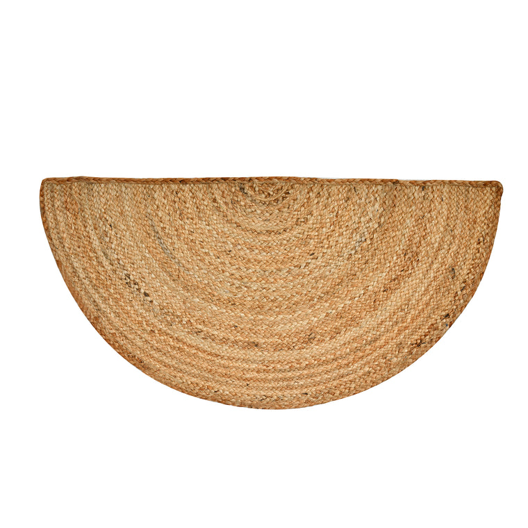 Natural Jute Seagrass Half Circle Welcome Doormat, Half Moon Rug for Entryway/Front Door Decor