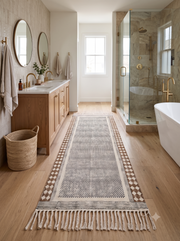 Custom Cotton Stair Runner, Anti Slip Stair Runner Rug, Washable Stair Treads Carpet
