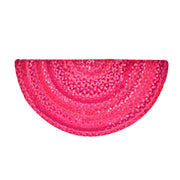 Bohemian Cotton Chindi Half Round Doormat, Cotton Half Circle Rug, Half Moon Doormat for Entryway