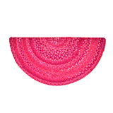 Bohemian Cotton Chindi Half Round Doormat, Cotton Half Circle Rug, Half Moon Doormat for Entryway