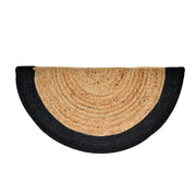 Bohemian Jute Doormat for Front Door, Handl Circle Entryway Rug, Half Moon Doormat