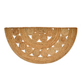 Natural Jute Braided Entryway Rug for Front Door, Half Moon Doormat, Half Circle Round Rug