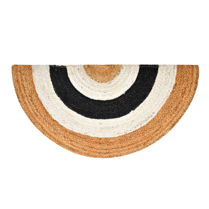 Braided Entryway Doormat Rug, Half Moon Jute Rug, Bohemian Welcome Doormat