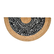 Braided Cotton Doormat for Front Door, Half Circle Entryway Doormat, Half Moon Jute Rug