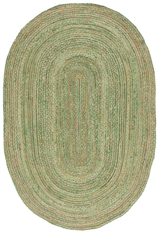 Braided Oval Cotton Rug 6'x9' for Living Room Handwoven Oval Jute Rug 3'x4'