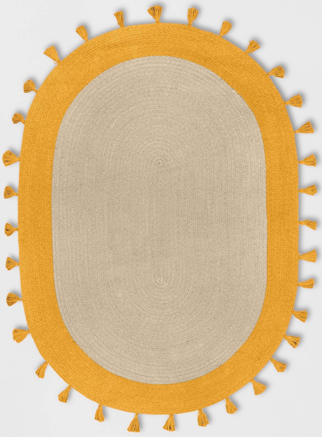 Handwoven Oval Jute Rug 8'x10' for Living Room Braided Oval Area Carpet Rug