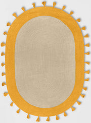Handwoven Oval Jute Rug 8'x10' for Living Room Braided Oval Area Carpet Rug