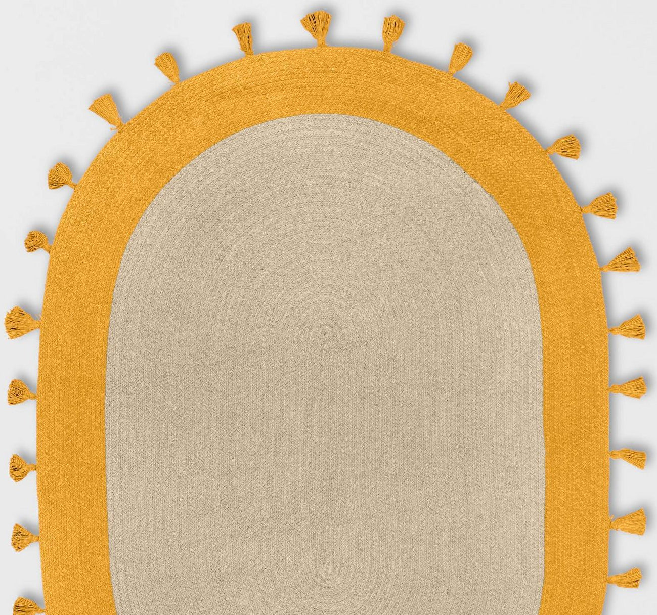 Handwoven Oval Jute Rug 8'x10' for Living Room Braided Oval Area Carpet Rug