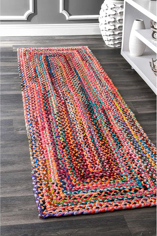 Cotton Chindi Runner Braided Cotton Runner Stair Runner Rug for Hallway