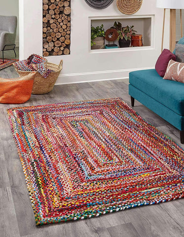 Cotton Chindi Rug Braided Cotton Rug Handwoven Multi Chindi Rug Runner