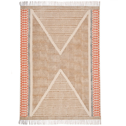 Washable Cotton Rug, Washable Area Rug, Hand Block Print Rug, Washable Hall Runner