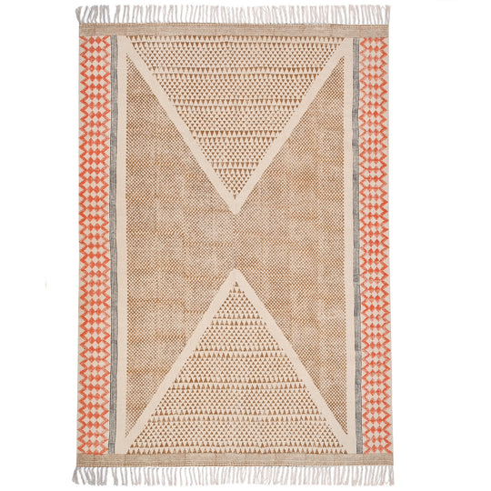 Washable Cotton Rug, Washable Area Rug, Hand Block Print Rug, Washable Hall Runner