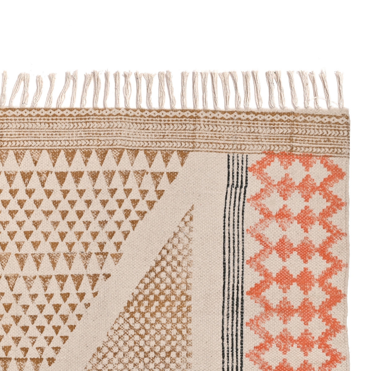 Washable Cotton Rug, Washable Area Rug, Hand Block Print Rug, Washable Hall Runner