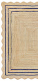 Scalloped Jute Rug 5X7 Wavy Edge Scalloped Rug 4X6 Jute Bathroom Runner