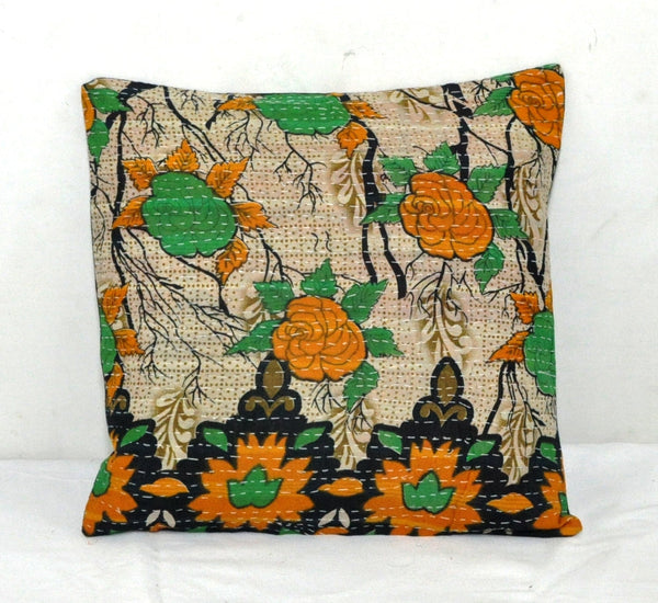 bohemian bedroom pillows indian cotton kantha throw pillows cushions 