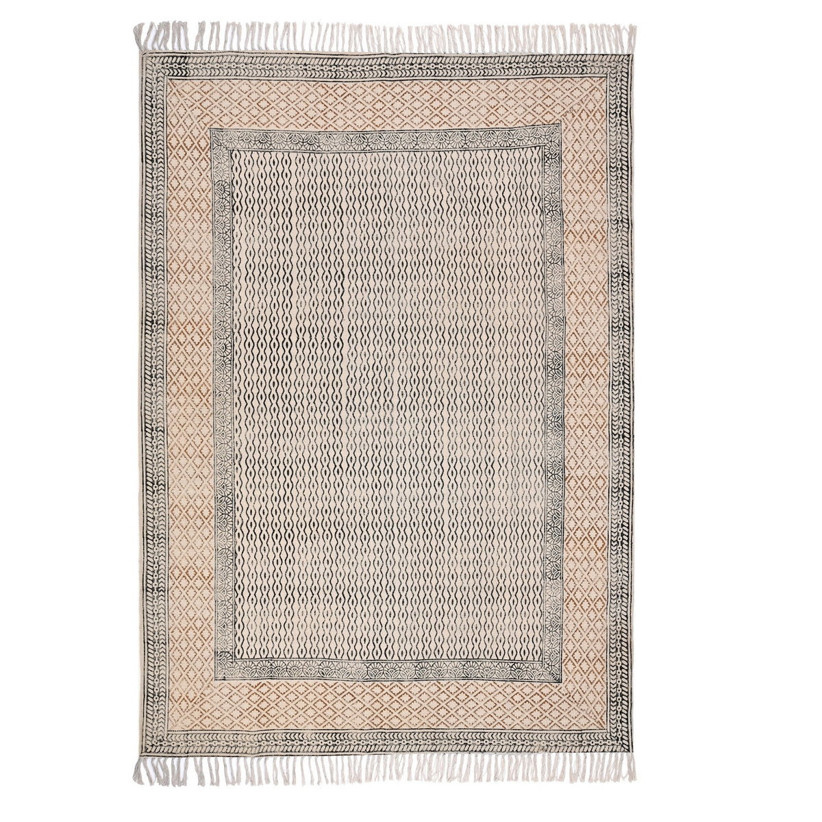 Cotton Washable Rug, Cotton Area Rug, Hand Block Print Rug, Cotton Runner Rug