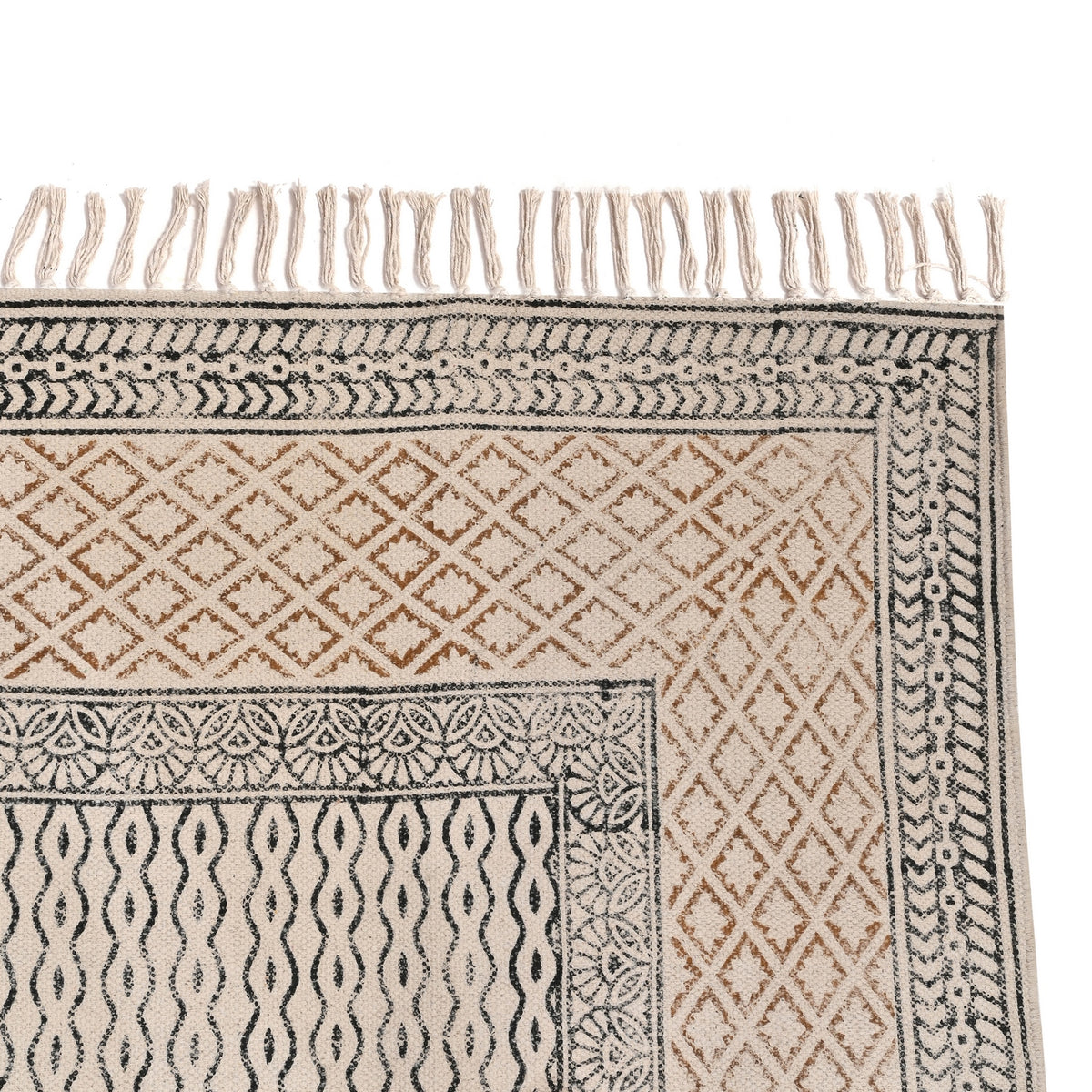 Cotton Washable Rug, Cotton Area Rug, Hand Block Print Rug, Cotton Runner Rug