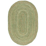 Braided Oval Cotton Rug 6'x9' for Living Room Handwoven Oval Jute Rug 3'x4'
