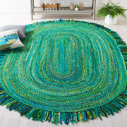 Braided Green Oval Rug Carpet 8'x10' Premium Handmade Oval Rugs 4'x6'