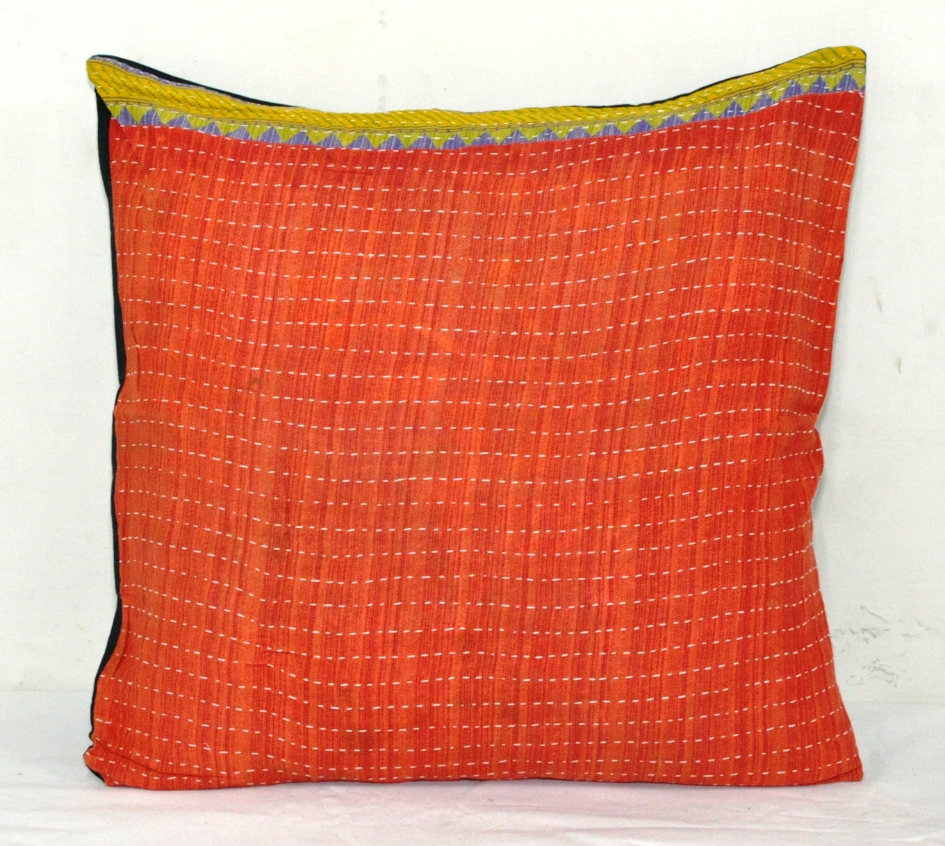 decorative throw pillow covers 24" large kantha cushion covers