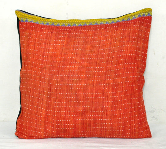 decorative throw pillow covers 24" large kantha cushion covers