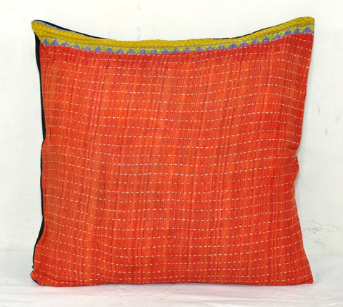 decorative throw pillow covers 24" large kantha cushion covers