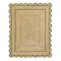 Square Scallop Rug Natural Jute Rug - Scalloped Runner Carpet