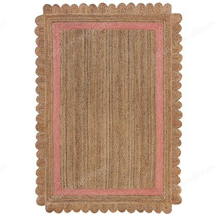 Scallop Edge Rug Natural Jute Scalloped Rug Handbraided Jute Rug