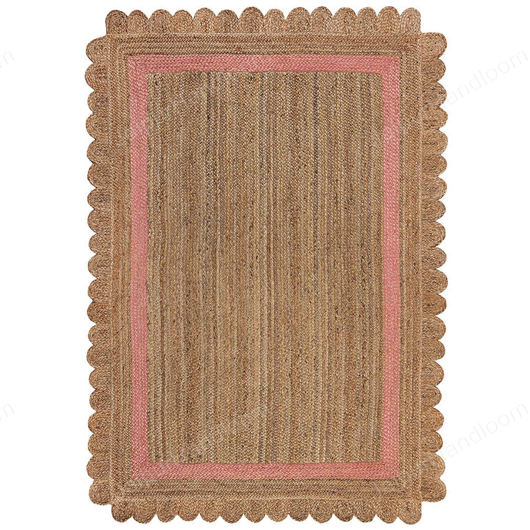 Scallop Edge Rug Natural Jute Scalloped Rug Handbraided Jute Rug