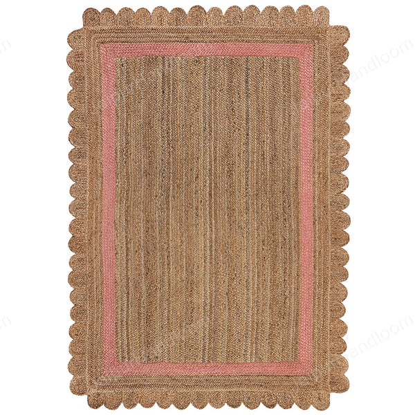 Scallop Edge Rug Natural Jute Scalloped Rug Handbraided Jute Rug