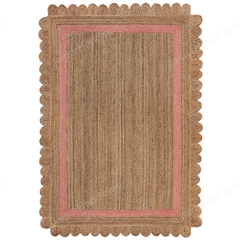 Scallop Edge Rug Natural Jute Scalloped Rug Handbraided Jute Rug