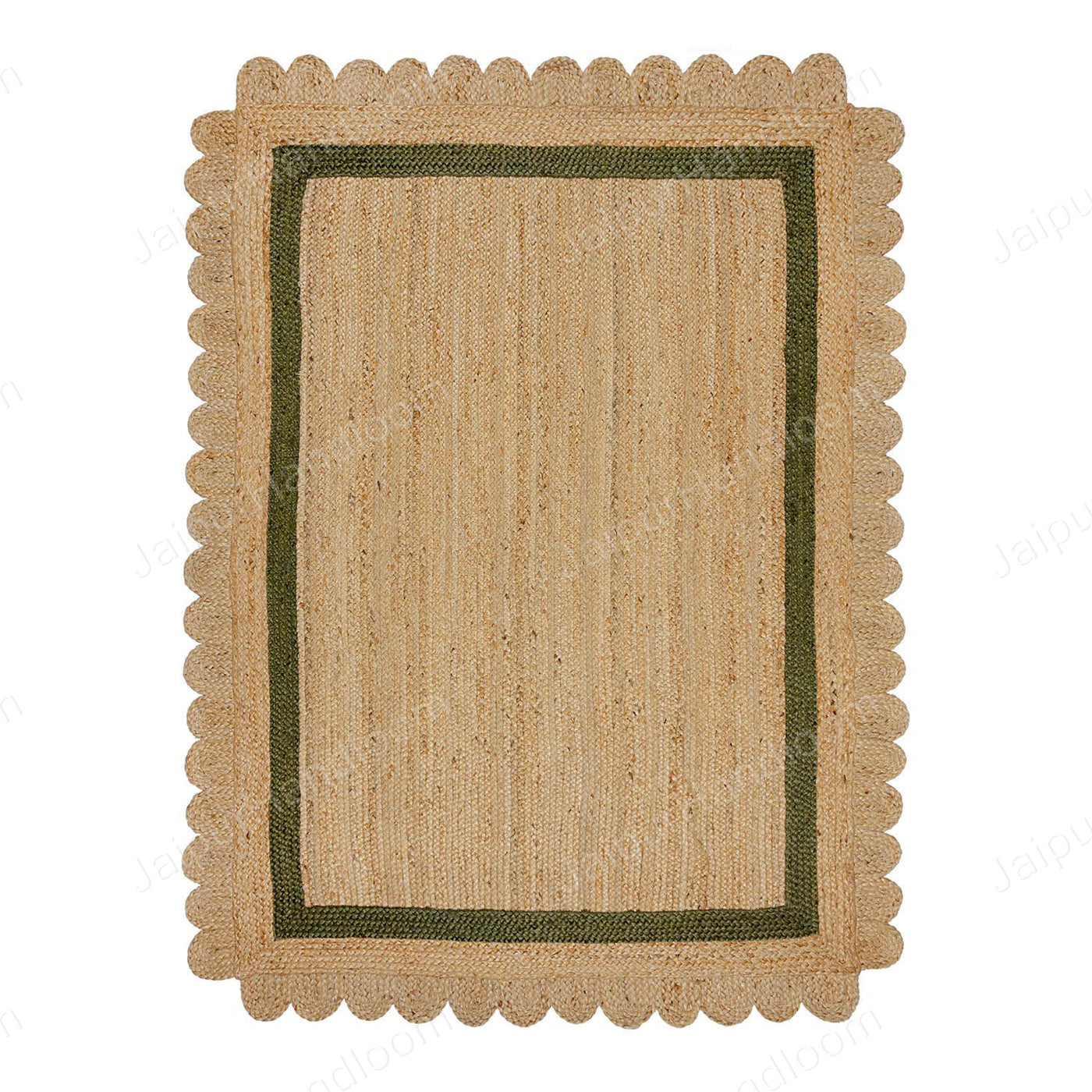 Scalloped Jute Rug 8X10, Scalloped Natural Jute Area Rug 9X12 Feet