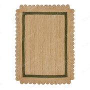 Scalloped Jute Rug 8X10, Scalloped Natural Jute Area Rug 9X12 Feet