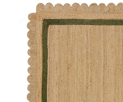 Scalloped Jute Rug 8X10, Scalloped Natural Jute Area Rug 9X12 Feet
