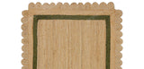 Scalloped Jute Rug 8X10, Scalloped Natural Jute Area Rug 9X12 Feet
