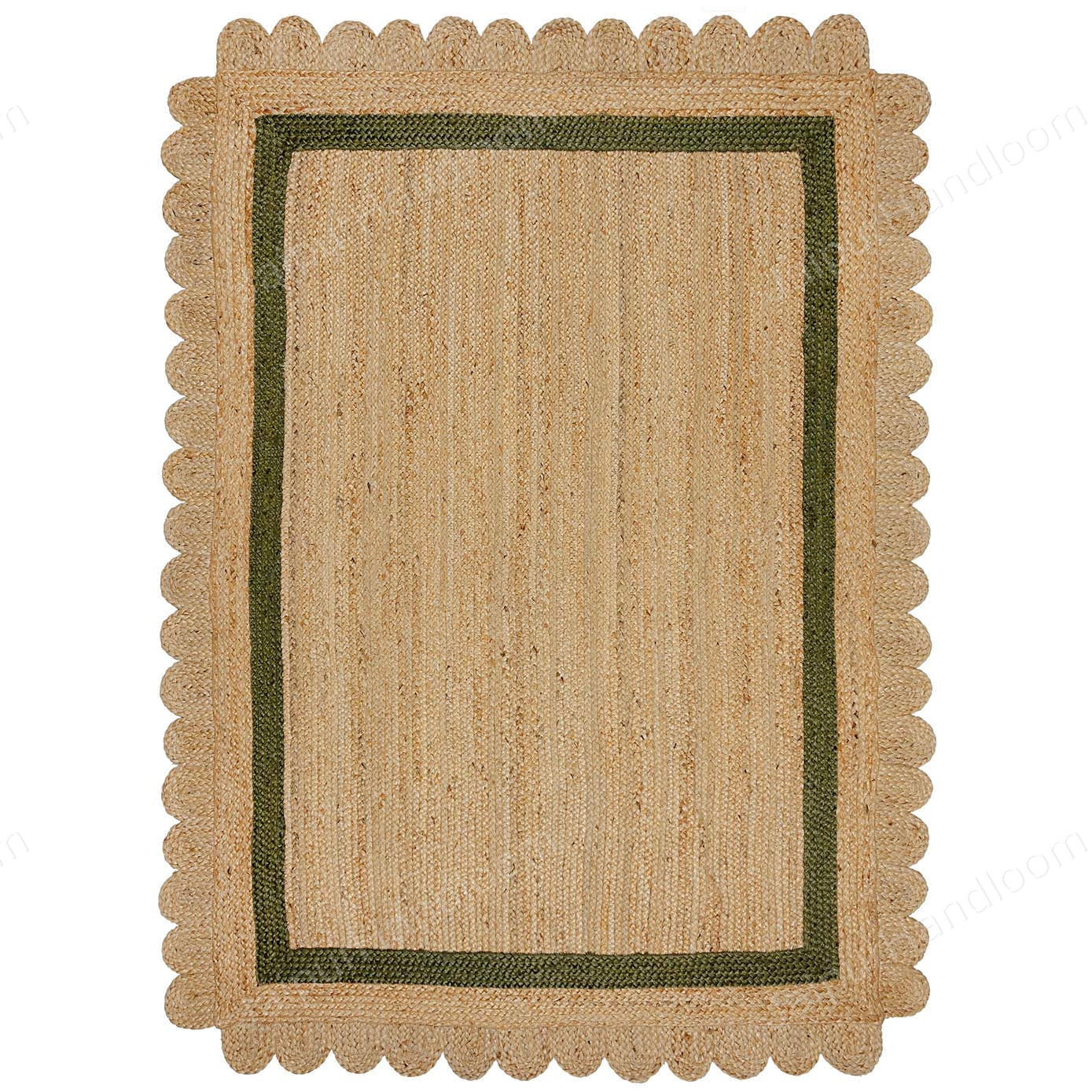 Scalloped Jute Rug 8X10, Scalloped Natural Jute Area Rug 9X12 Feet