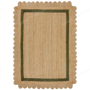 Scalloped Jute Rug 8X10, Scalloped Natural Jute Area Rug 9X12 Feet