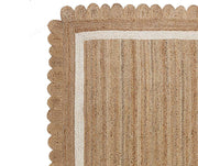 Scalloped Natural Jute Area Rug, Scallop Edge Area Rug, Jute Runner Rug