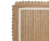 Scalloped Natural Jute Area Rug, Scallop Edge Area Rug, Jute Runner Rug