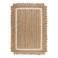 Scalloped Natural Jute Area Rug, Scallop Edge Area Rug, Jute Runner Rug