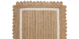 Scalloped Natural Jute Area Rug, Scallop Edge Area Rug, Jute Runner Rug