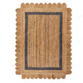 Scallop Jute Rug, Bohemian Jute Rug, Scallop Edge Natural Jute Area Rug