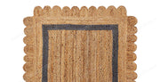 Scallop Jute Rug, Bohemian Jute Rug, Scallop Edge Natural Jute Area Rug