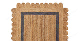 Scallop Jute Rug, Bohemian Jute Rug, Scallop Edge Natural Jute Area Rug