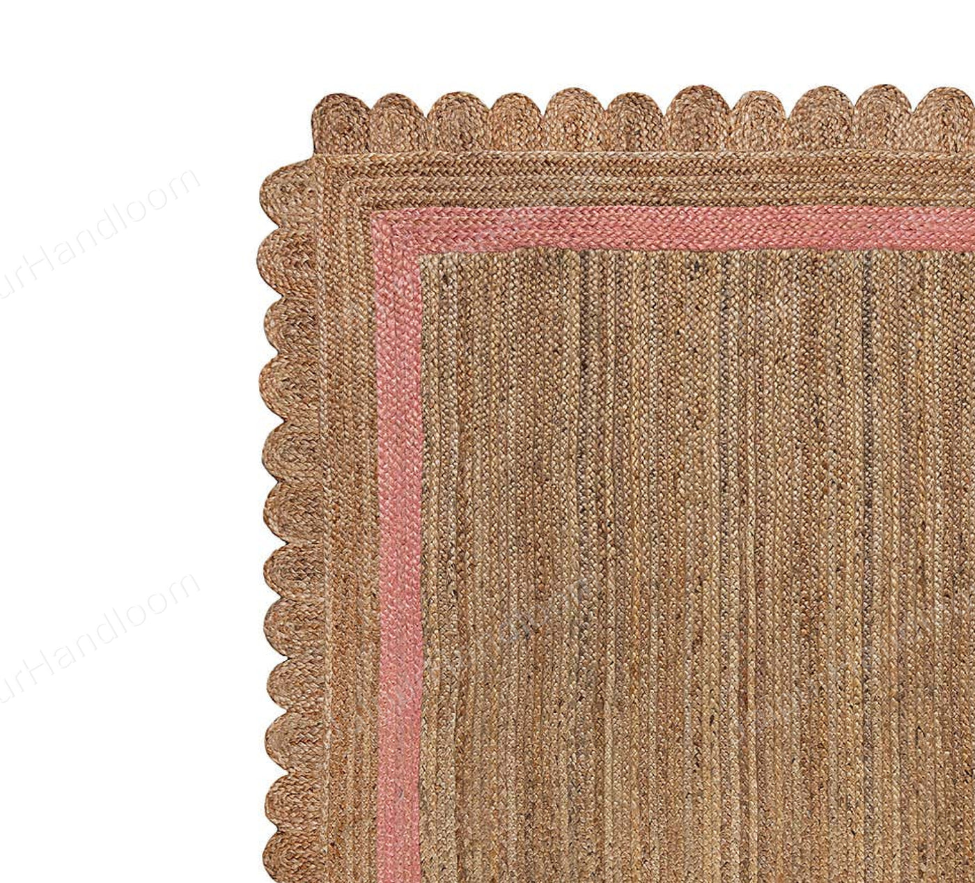 Scallop Edge Rug Natural Jute Scalloped Rug Handbraided Jute Rug