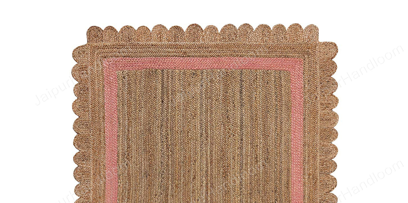 Scallop Edge Rug Natural Jute Scalloped Rug Handbraided Jute Rug