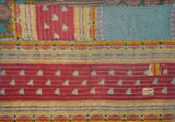 hand stitched twin size kantha bed cover blanket