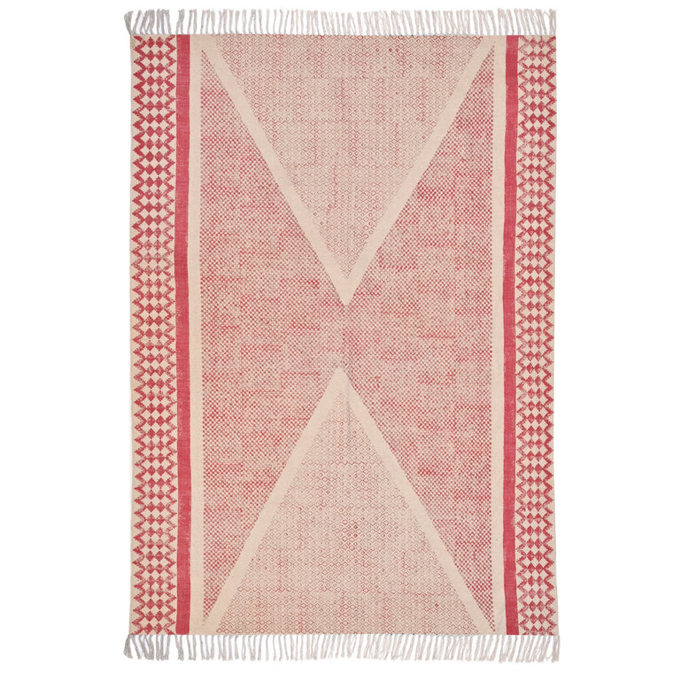 Braided Cotton Rug, Washable Cotton Rug, Washable Hallway Rug, Hand Block Print Rug