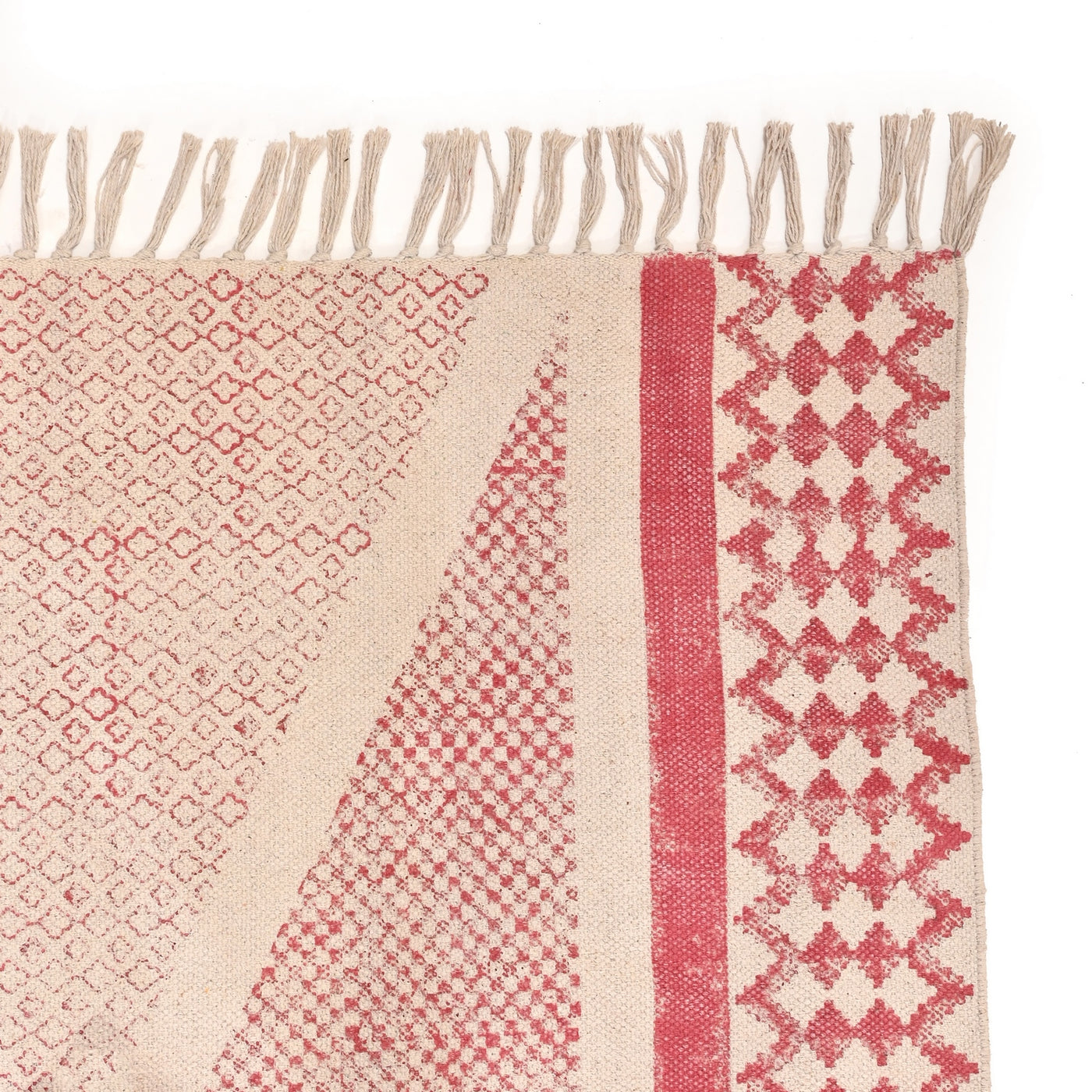Braided Cotton Rug, Washable Cotton Rug, Washable Hallway Rug, Hand Block Print Rug